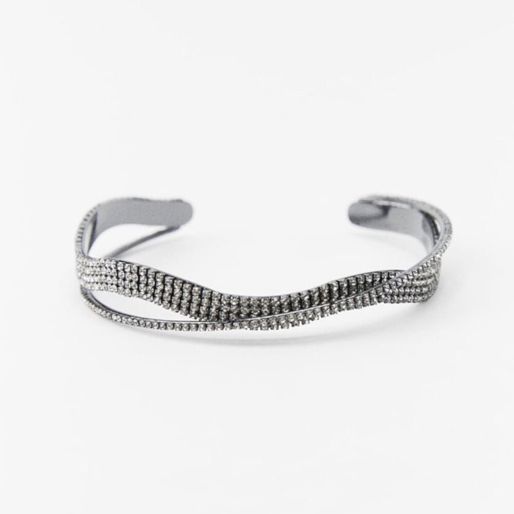 Zara Silver Rhinestone Choker NWOT